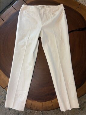 Lafayette 148 Lexington White Ankle Pants Slim Straight Cropped Size 4